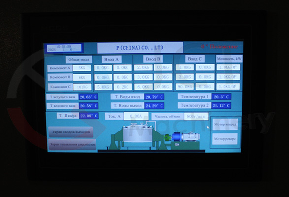Z blade mixer's PLC panel